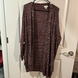 So Burgundy and white Sweater